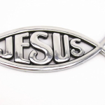 EMBLEMA PVC LETRA JESÚS COLOR NEGRO 16.5CM